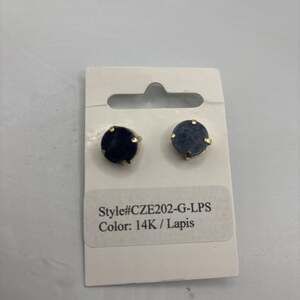 Cam & Zooey Blue Sapphire 14k Gold Stud Earrings NEW